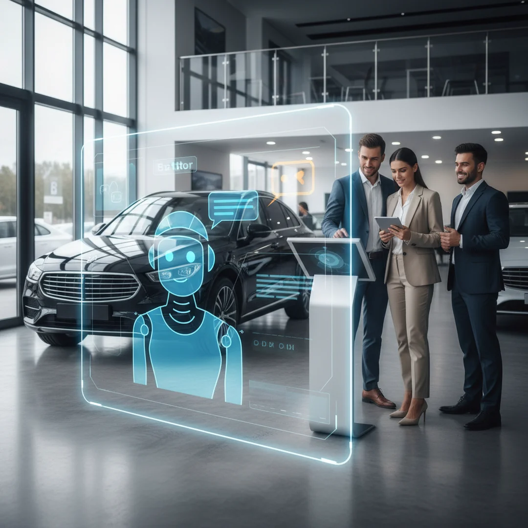 Chatbot dla salonu samochodowego w praktyce - Osoba korzystająca z aplikacji chatbota na telefonie