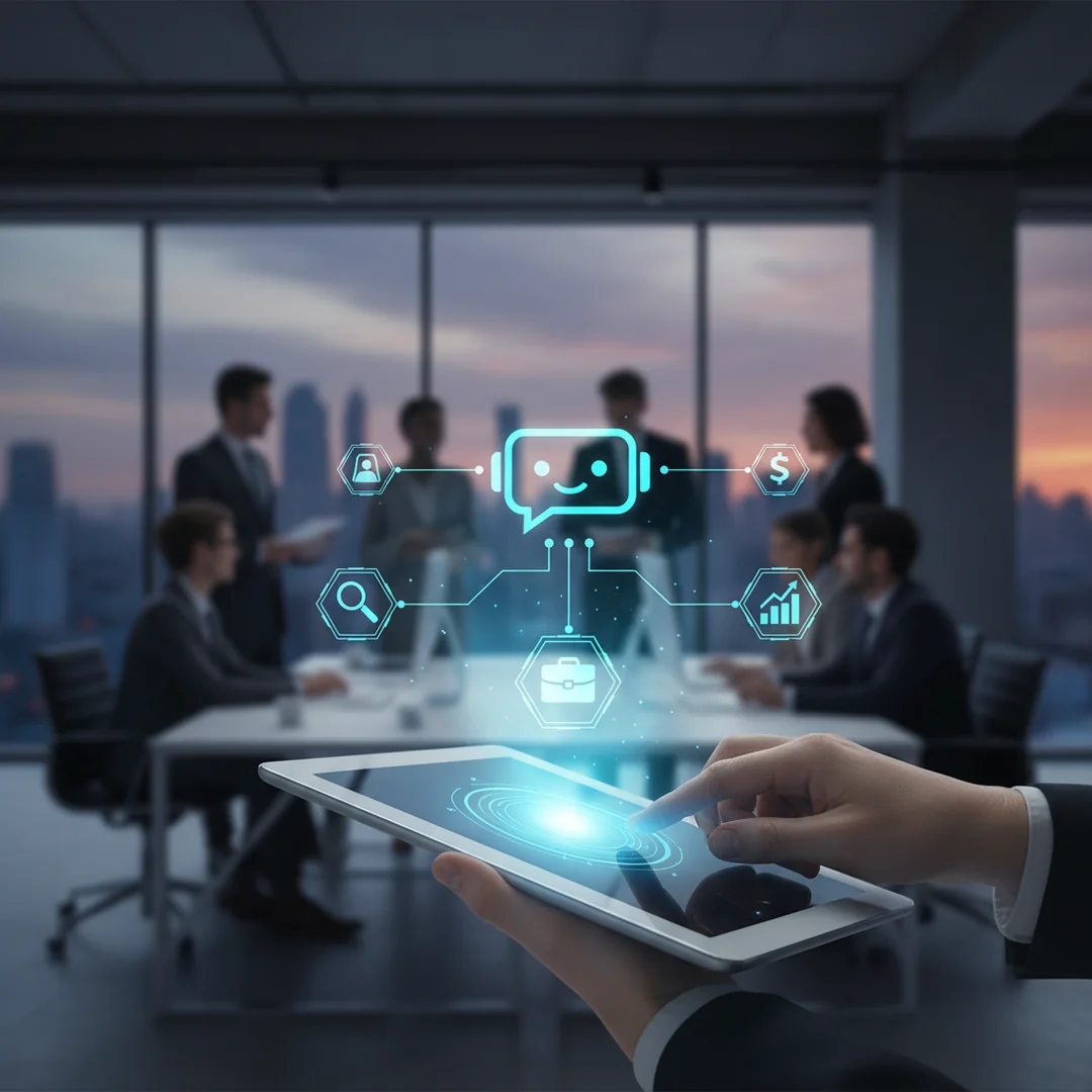 Jak działa chatbot do pozyskiwania leadów firmy usługowej - Osoba korzystająca z aplikacji chatbota na telefonie