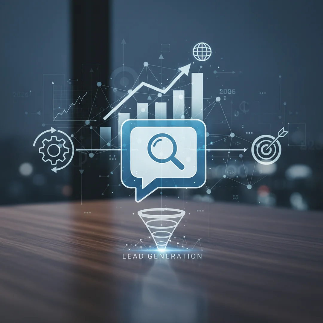 Chatbot do pozyskiwania leadów hurtowni: Strategie 2026 - ilustracja przedstawiająca Interfejs chatbot wyświetlony na ekranie smartfona