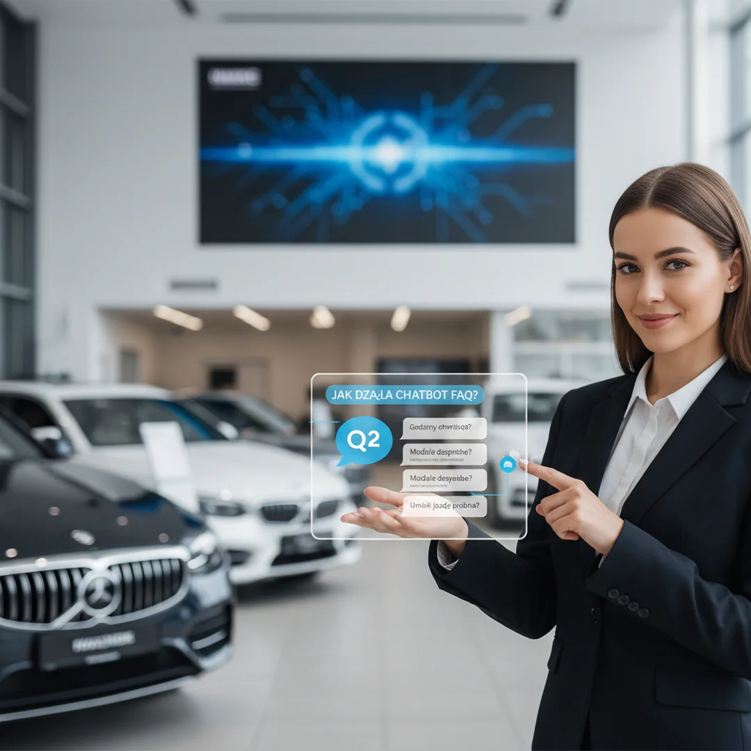 Jak działa chatbot faq salonu samochodowego - Osoba korzystająca z aplikacji chatbota na telefonie