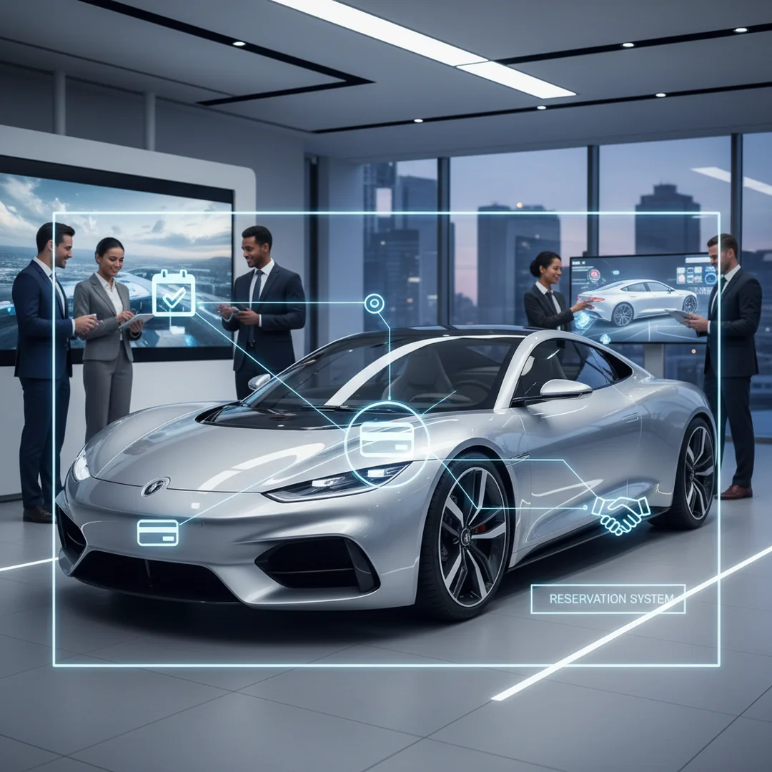 Jak działa system rezerwacji online salonu samochodowego? - Osoba korzystająca z aplikacji chatbota na telefonie